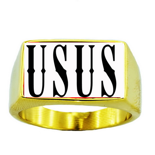 USUS1 custom made 4 letters initials enamel name ring - Click Image to Close